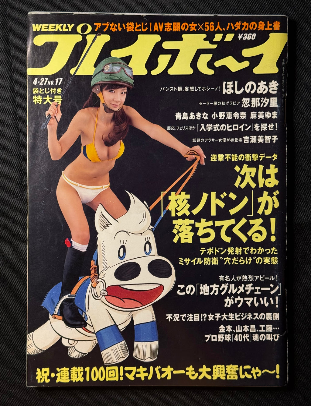 Weekly Playboy 2009 No.17 Japanese Magazine - Aki Hoshino Cover