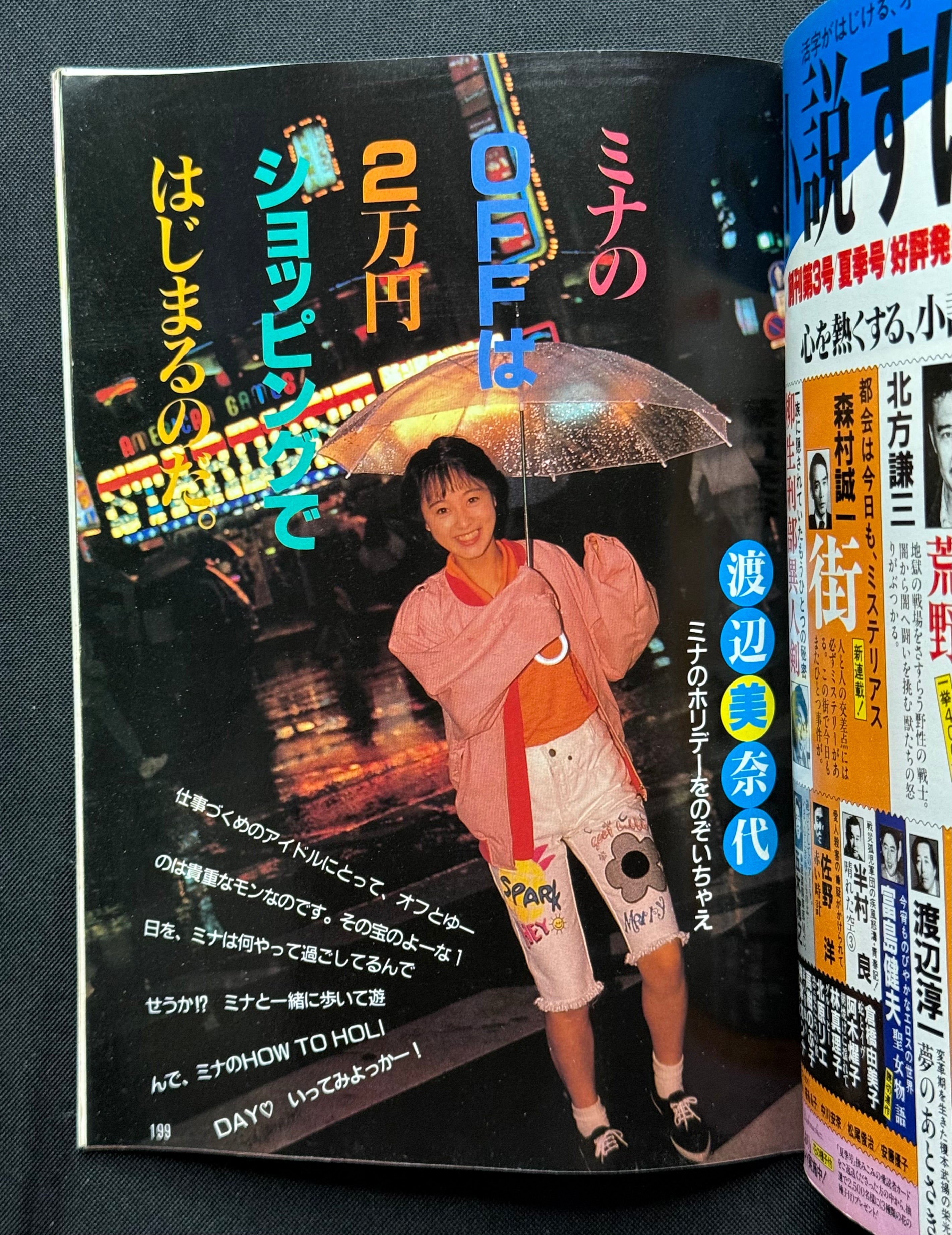 DUNK Japanese Idol Magazine July 1988 Akiko Ikuina Cover w/ Poster