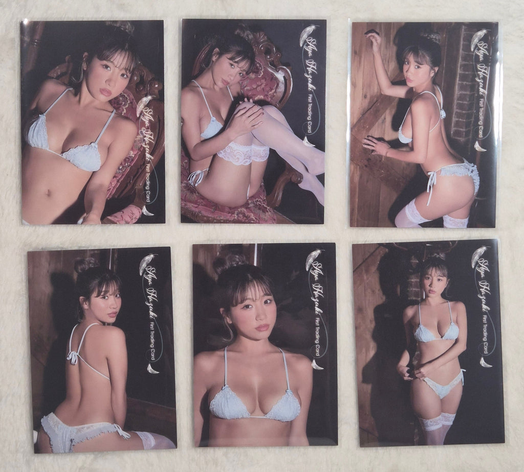 Aya Hazuki HITS 6 Card Set – White Lingerie Photo Trading Cards - Japanese Gravure