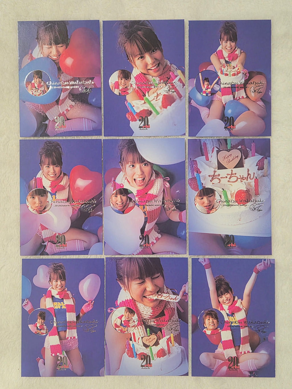Chinatsu Wakatsuki 2004 Platinum Productions 9-Card Set – Celebration Set – Japanese Gravure Idol Trading Cards