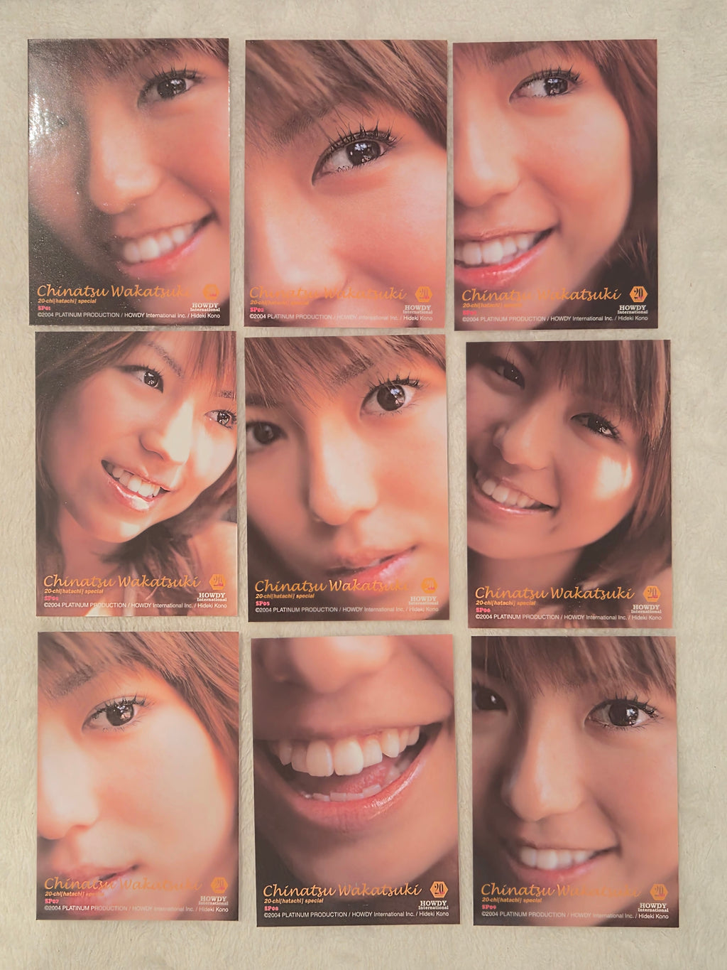Chinatsu Wakatsuki 2004 Platinum Productions 9-Card Set – White Bikini Foil Set – Japanese Gravure Idol Trading Cards