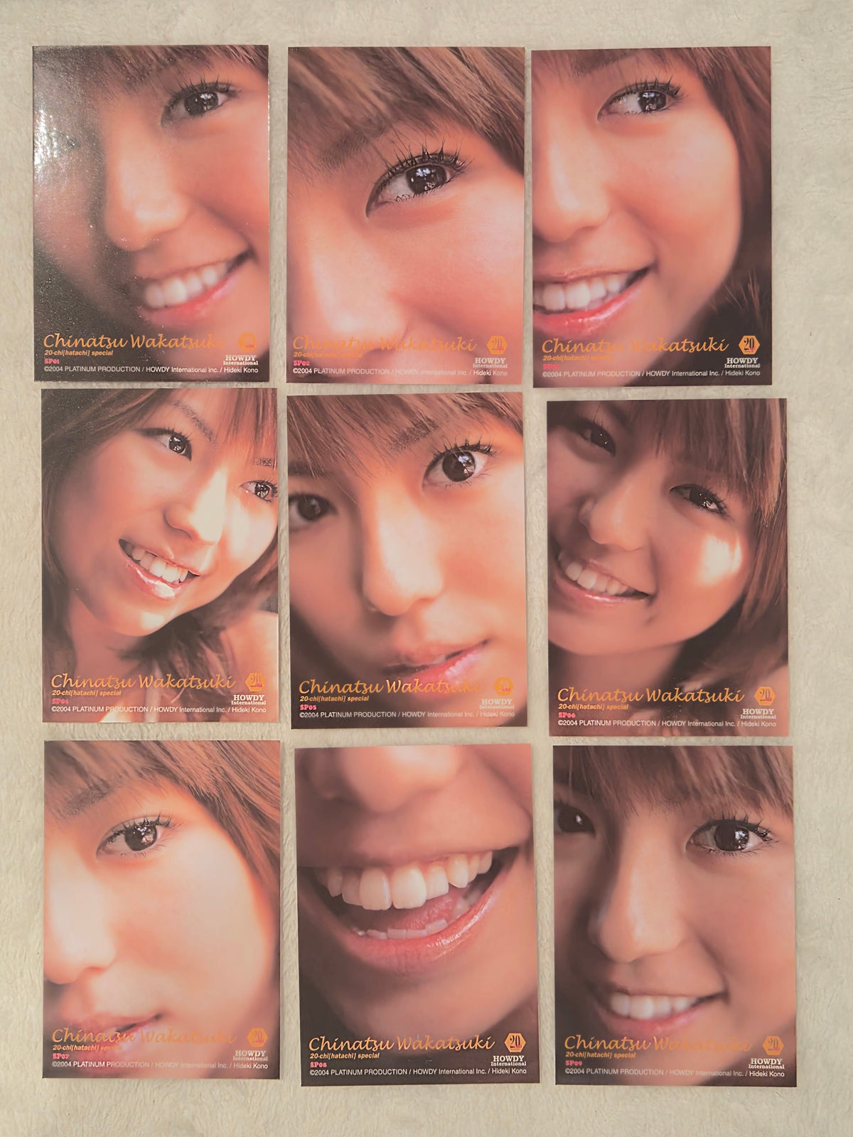 Chinatsu Wakatsuki 2004 Platinum Productions 9-Card Set – White Bikini Foil Set – Japanese Gravure Idol Trading Cards