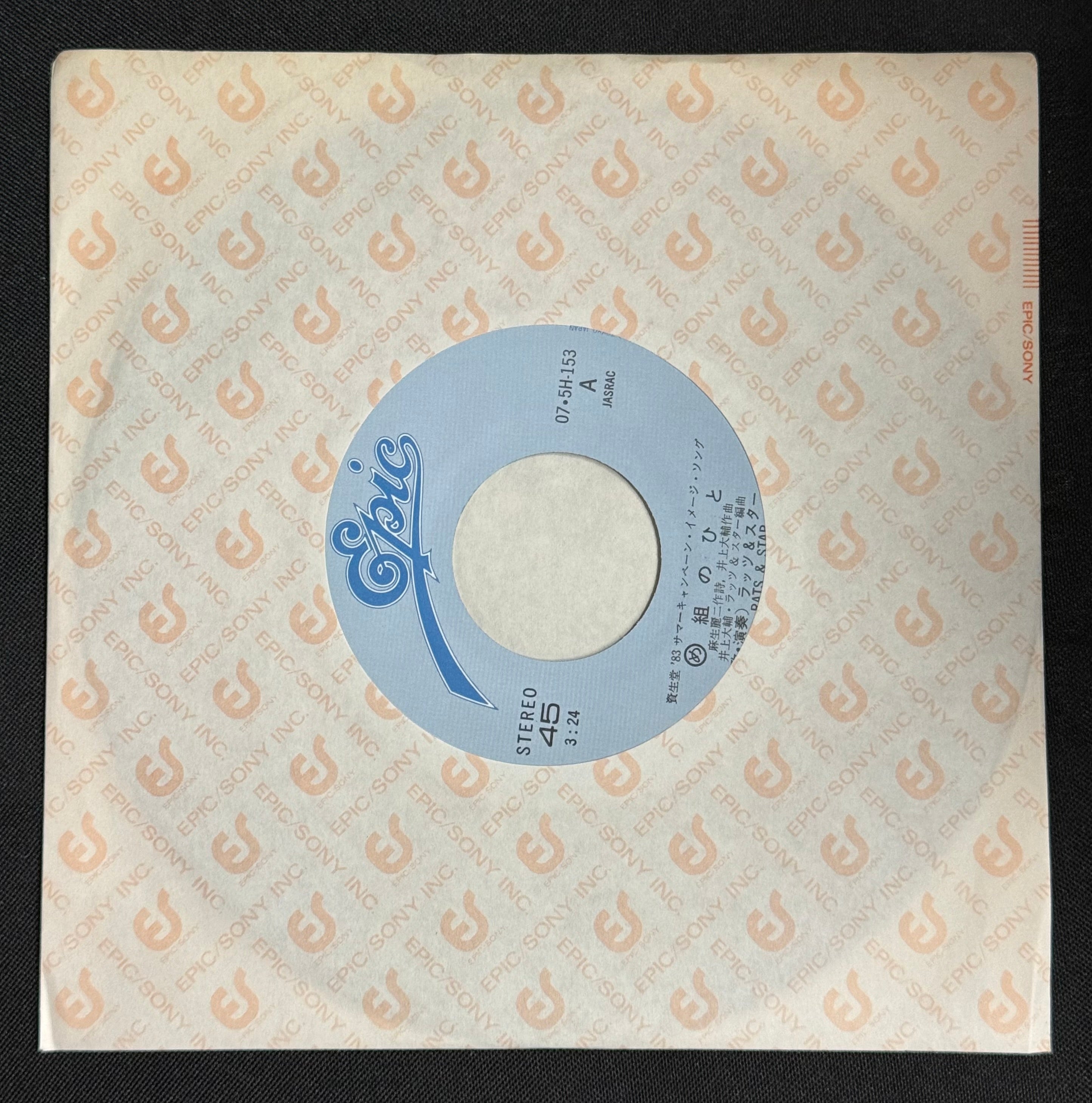 The Rats & Star – Me-gumi no Hito (め組のひと) 7" Vinyl Record (1983) Shiseido