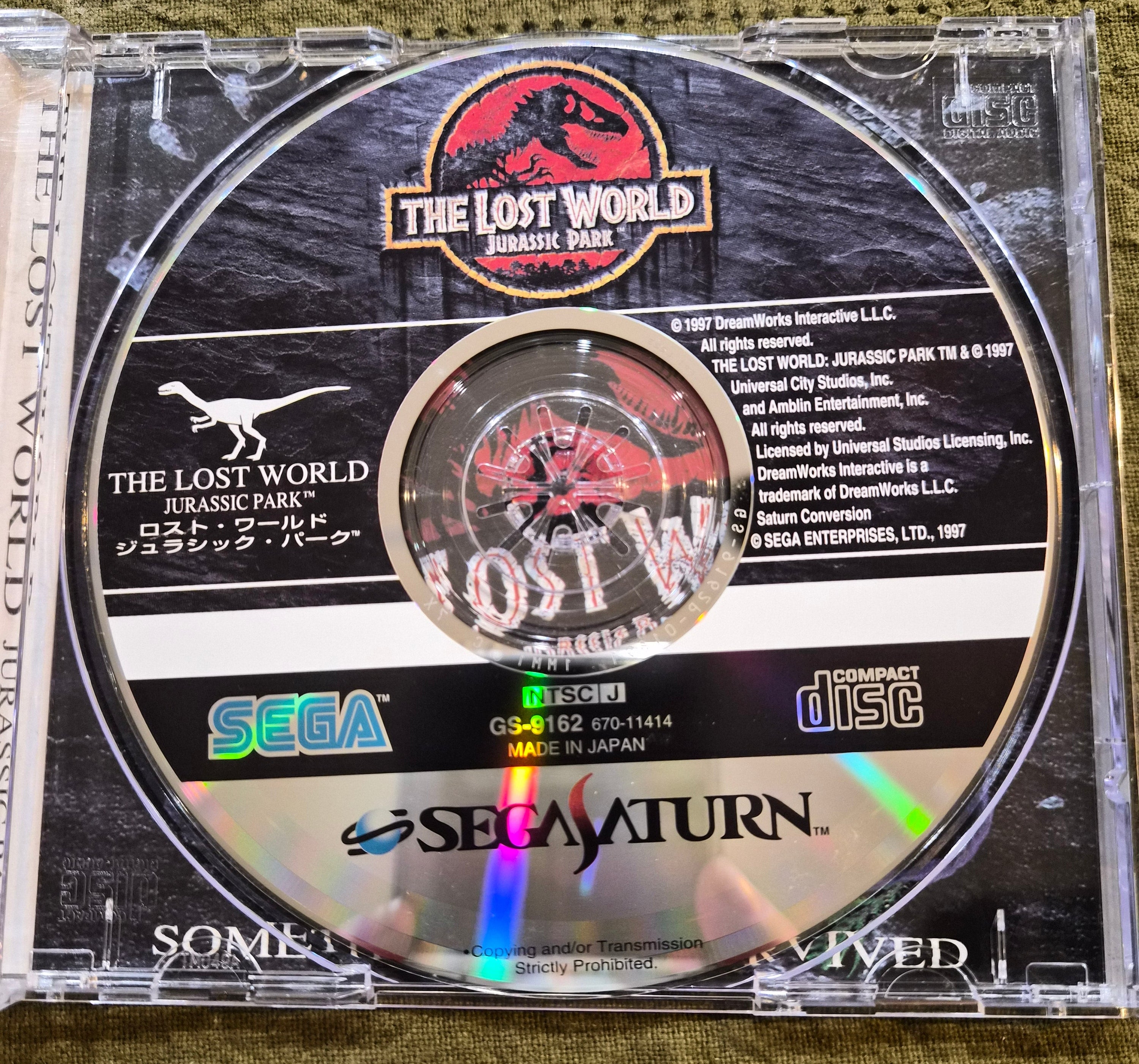 The Lost World: Jurassic Park – Sega Saturn – 1997 Japan Import NTSC-J – Complete w/ OBI Strip