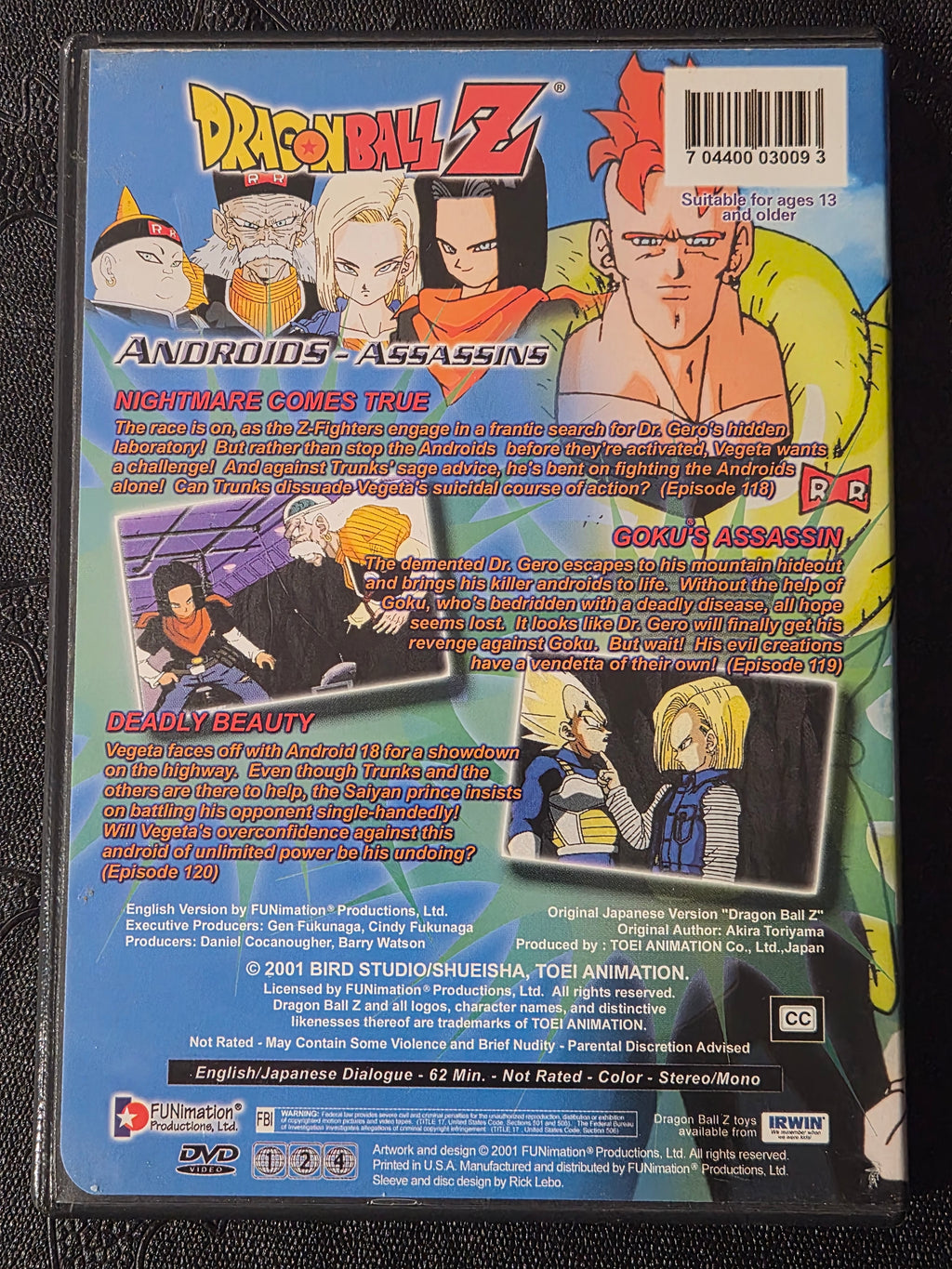Dragon Ball Z – Androids - Assassins DVD (2001) – Uncut English & Japanese