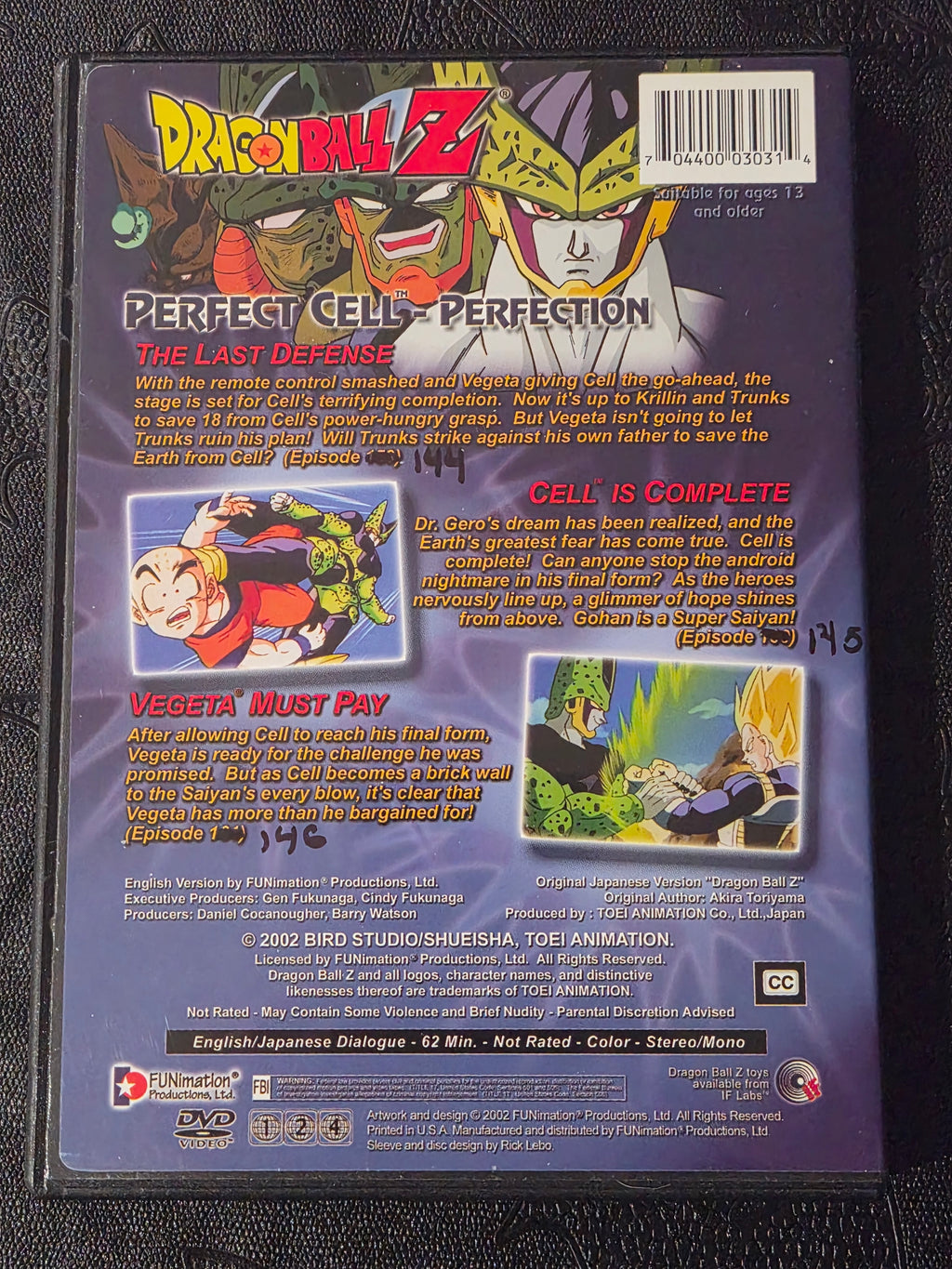 Dragon Ball Z – Perfect Cell: Perfection DVD (2002) – Uncut English & Japanese