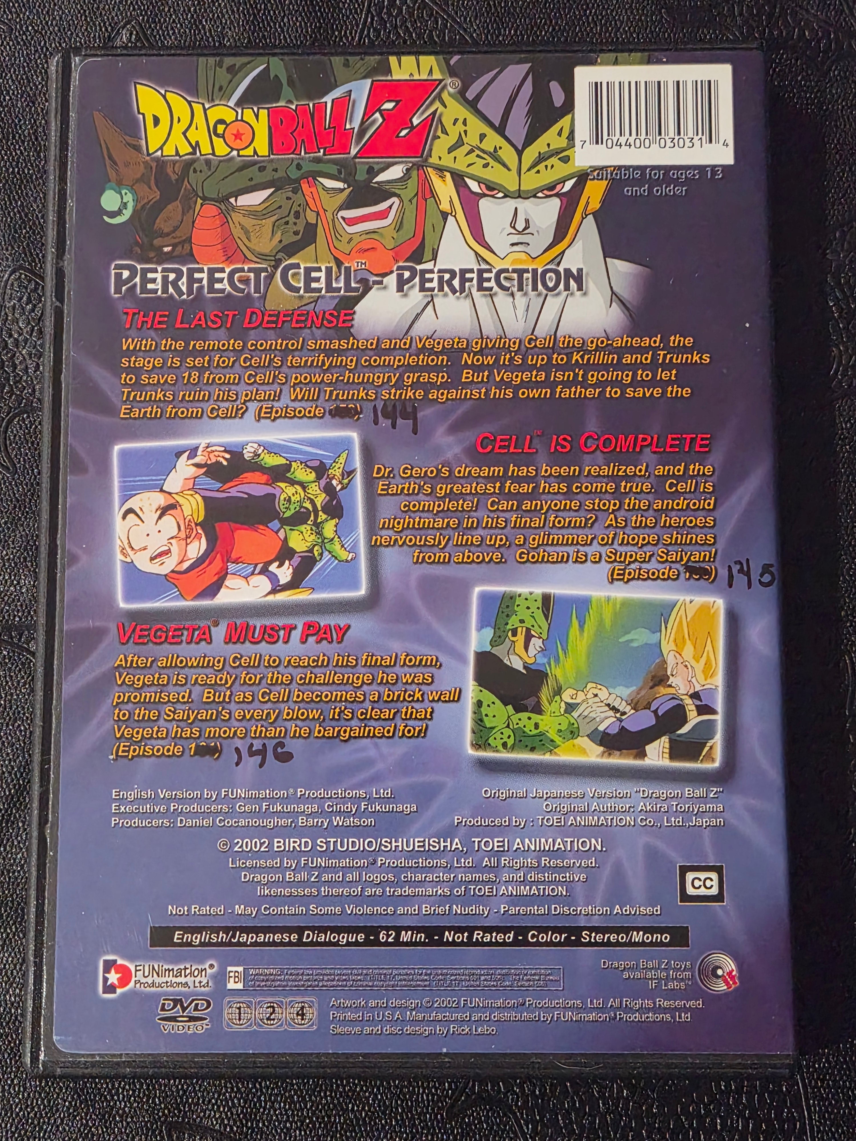 Dragon Ball Z – Perfect Cell: Perfection DVD (2002) – Uncut English & Japanese