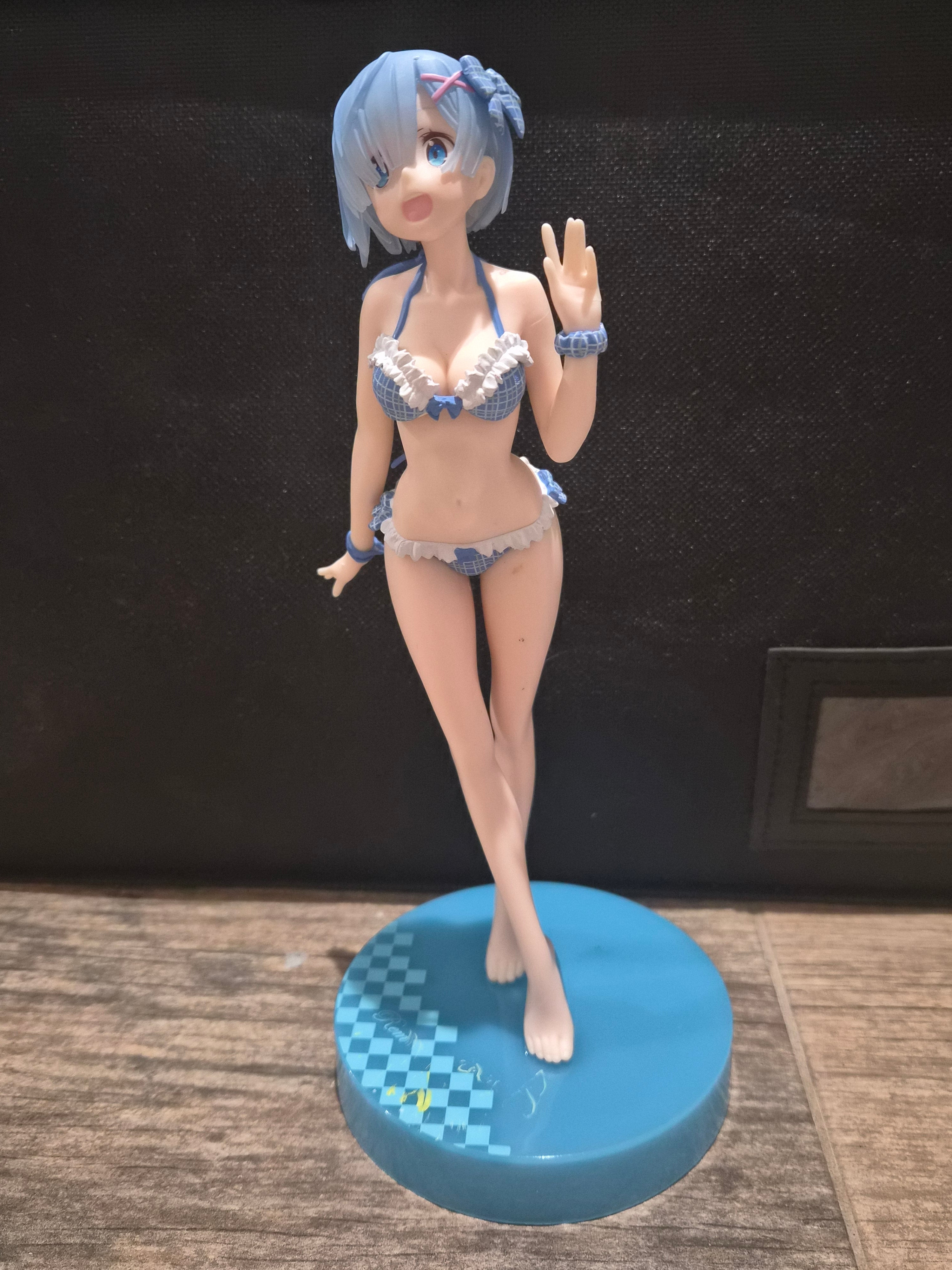 Banpresto EXQ Rem Figure – Re Starting Life in Another World – Blue Swimsuit Version – Prize Figure with Original Blue Base