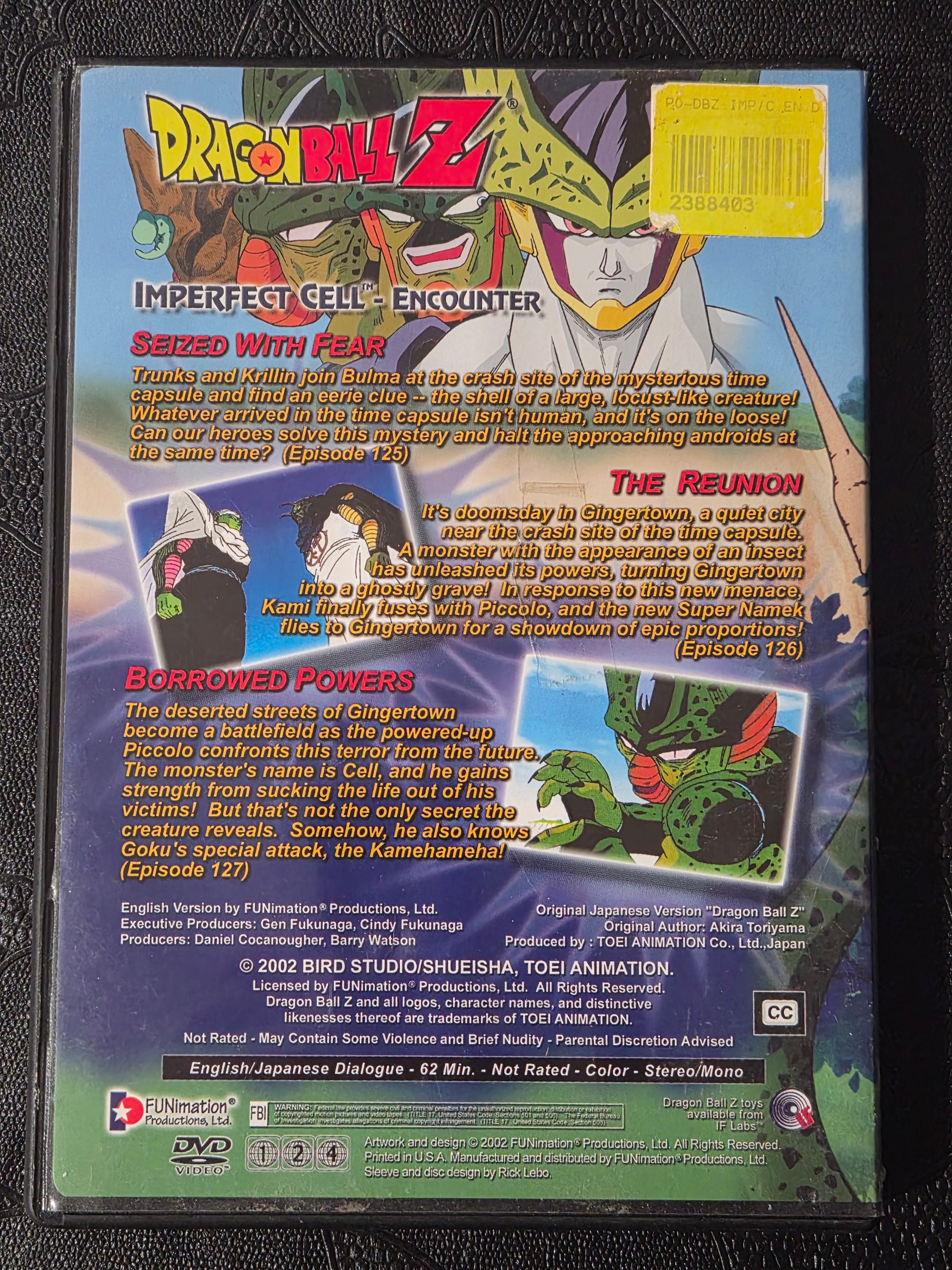 Dragon Ball Z – Imperfect Cell: Encounter DVD (2002) – Uncut English & Japanese